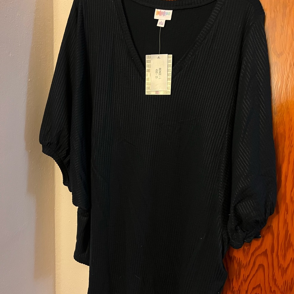 LuLaRoe Large Ribbed Navy Blue Renee